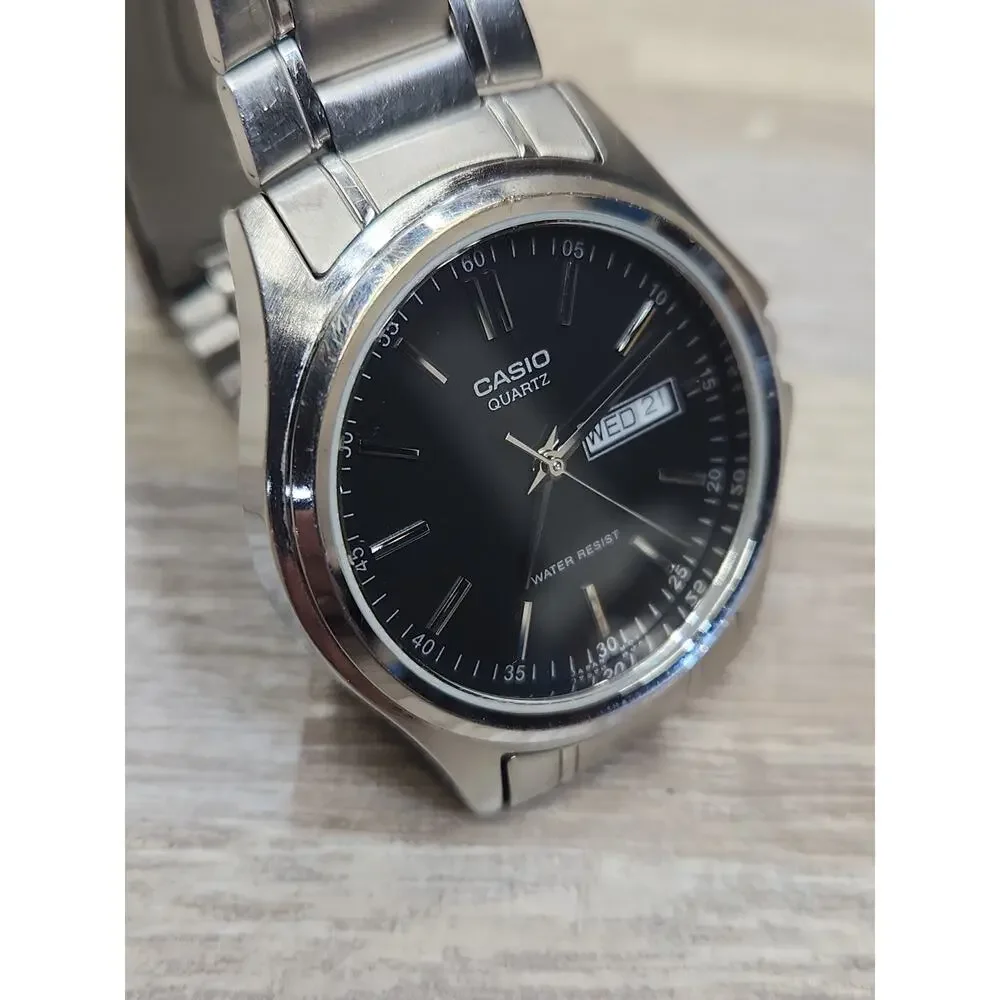 CASIO CLASSIC QUARTZ, 39MM, BLACK DIAL, Day/Date
